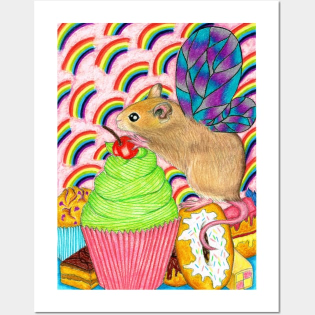 Cupcake Fairy Mouse Wall Art by MelanieJeyakkumar